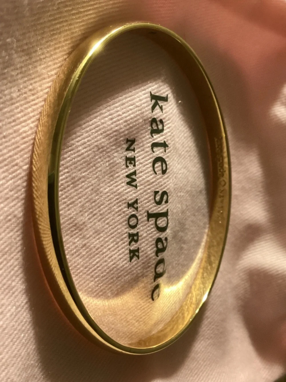 kate spade Gold Slim Bangle with Pink Liner